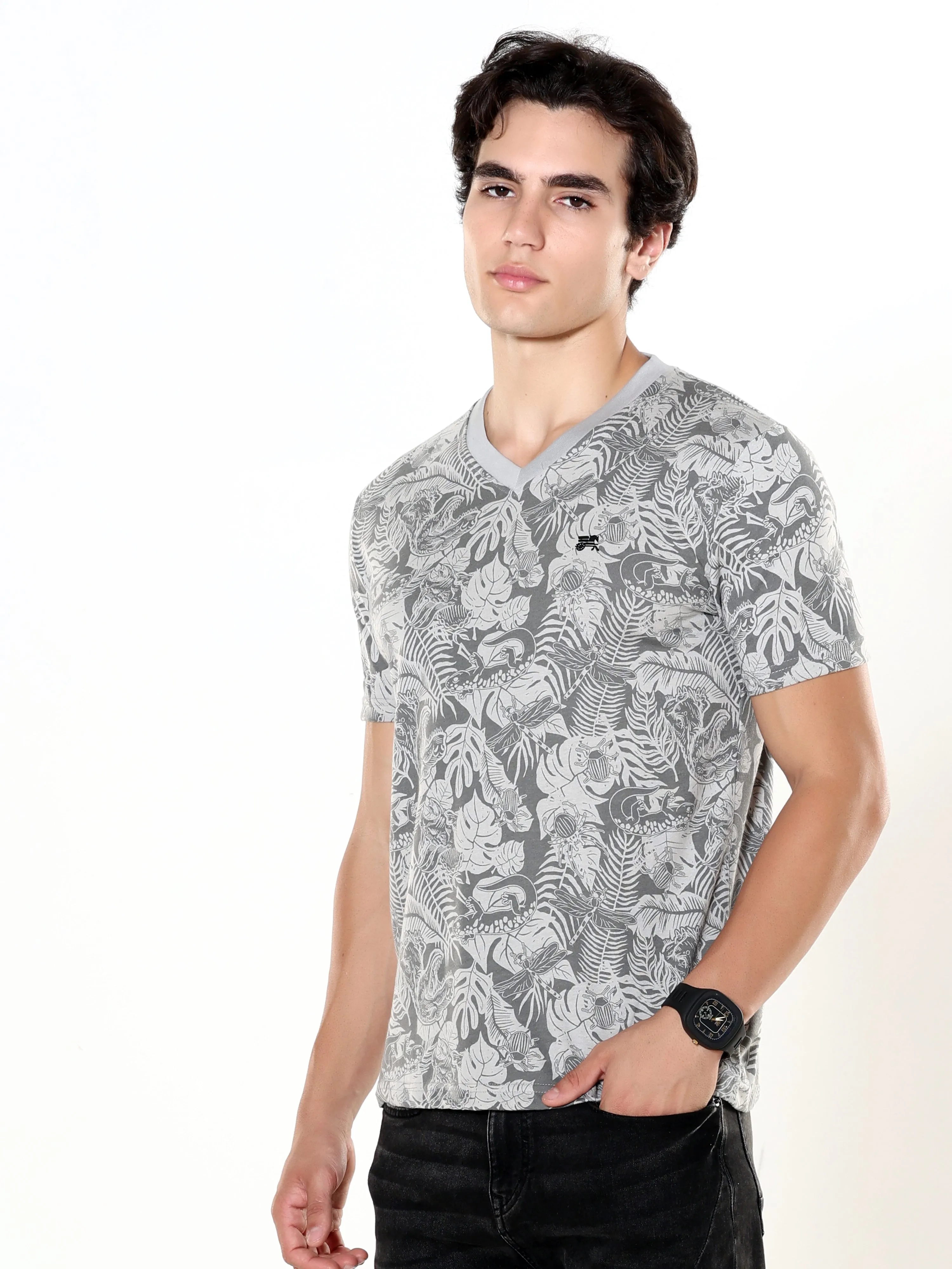 Ashen Bloom Grey Light Weight T-shirt