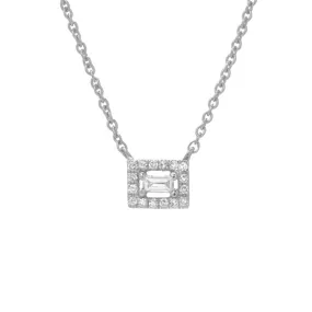 Baguette with Halo Necklace