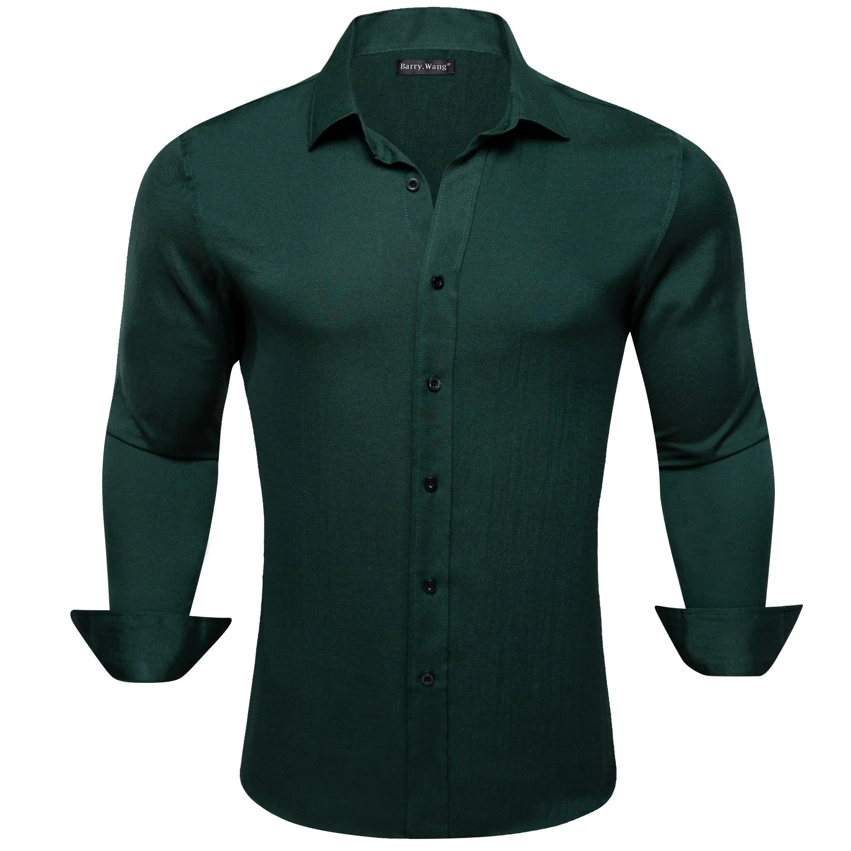 Barry.wang Dark Green Solid Men's Shirt