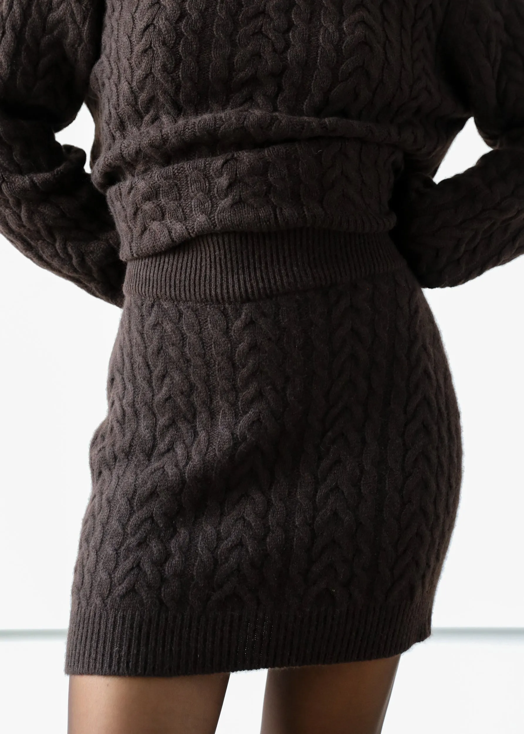 Beatrice Skirt in Espresso Cashmere