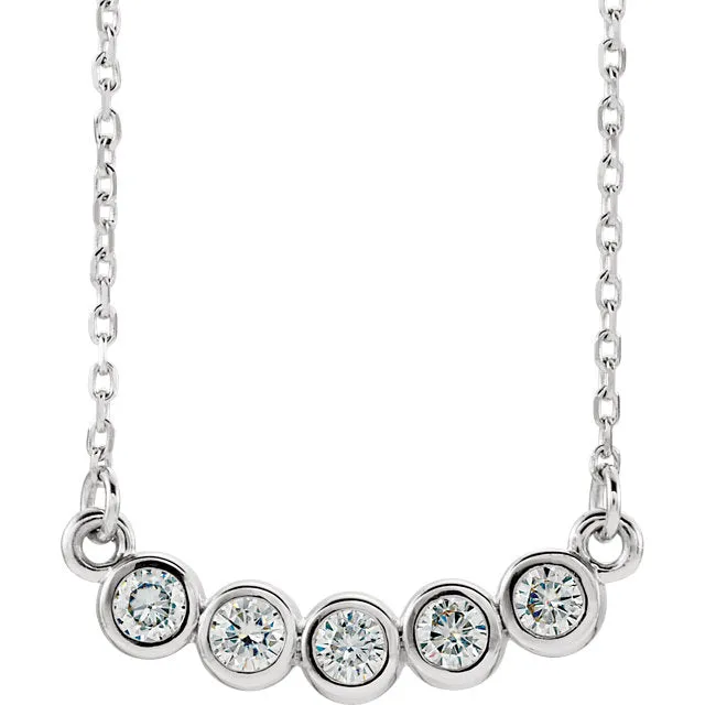 Bezel Set 5 Moissanite Necklace