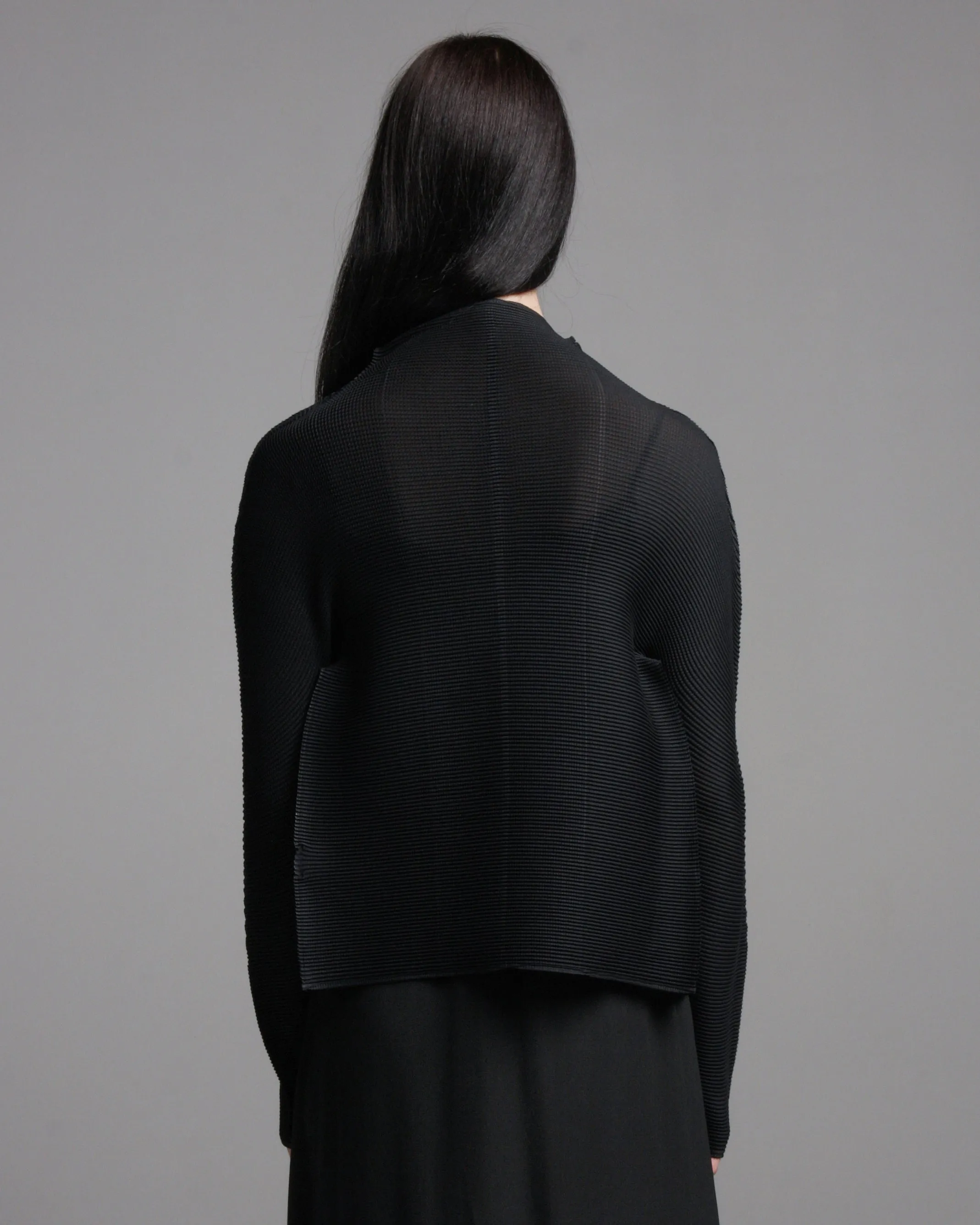 Black Micropleat Cardigan