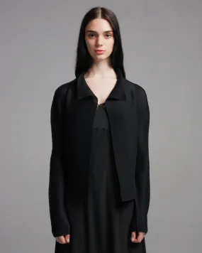 Black Micropleat Cardigan