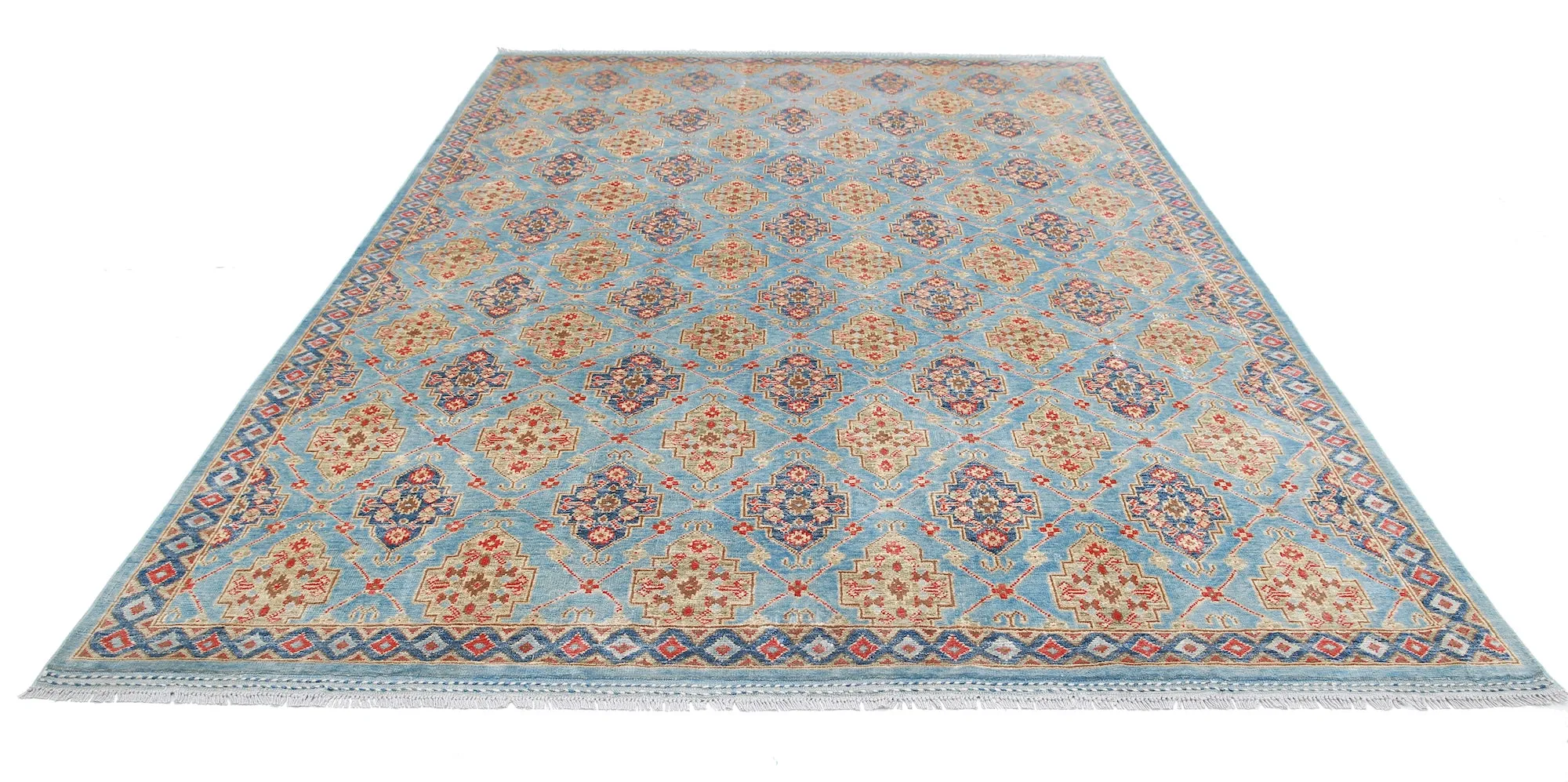 Blue Akcha Revival Hand Knotted Rug