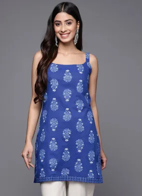 Blue Cotton Printed Tunic