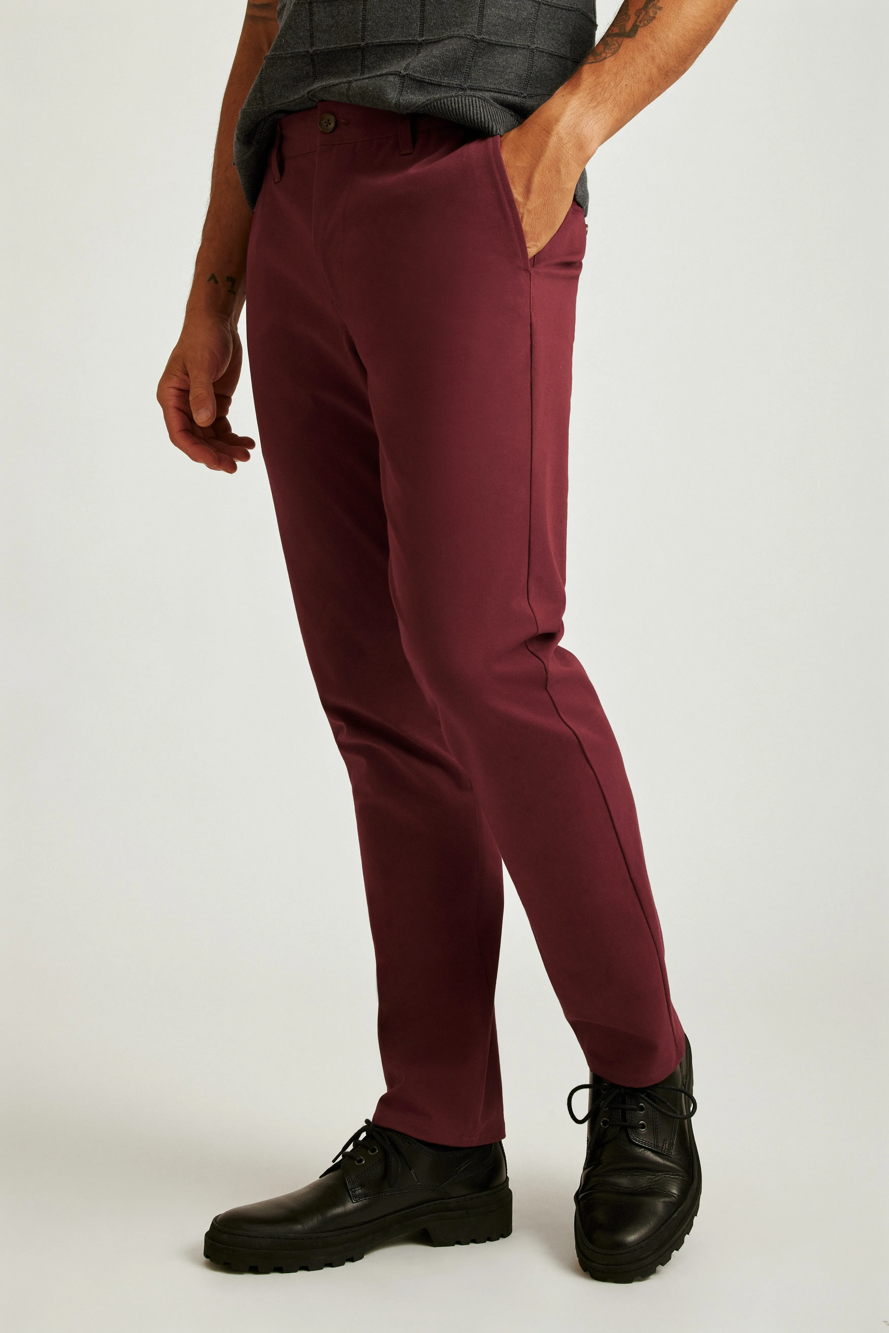 Bonobos Dark Red Slim Stretch Washed 2.0 Chino  Pants