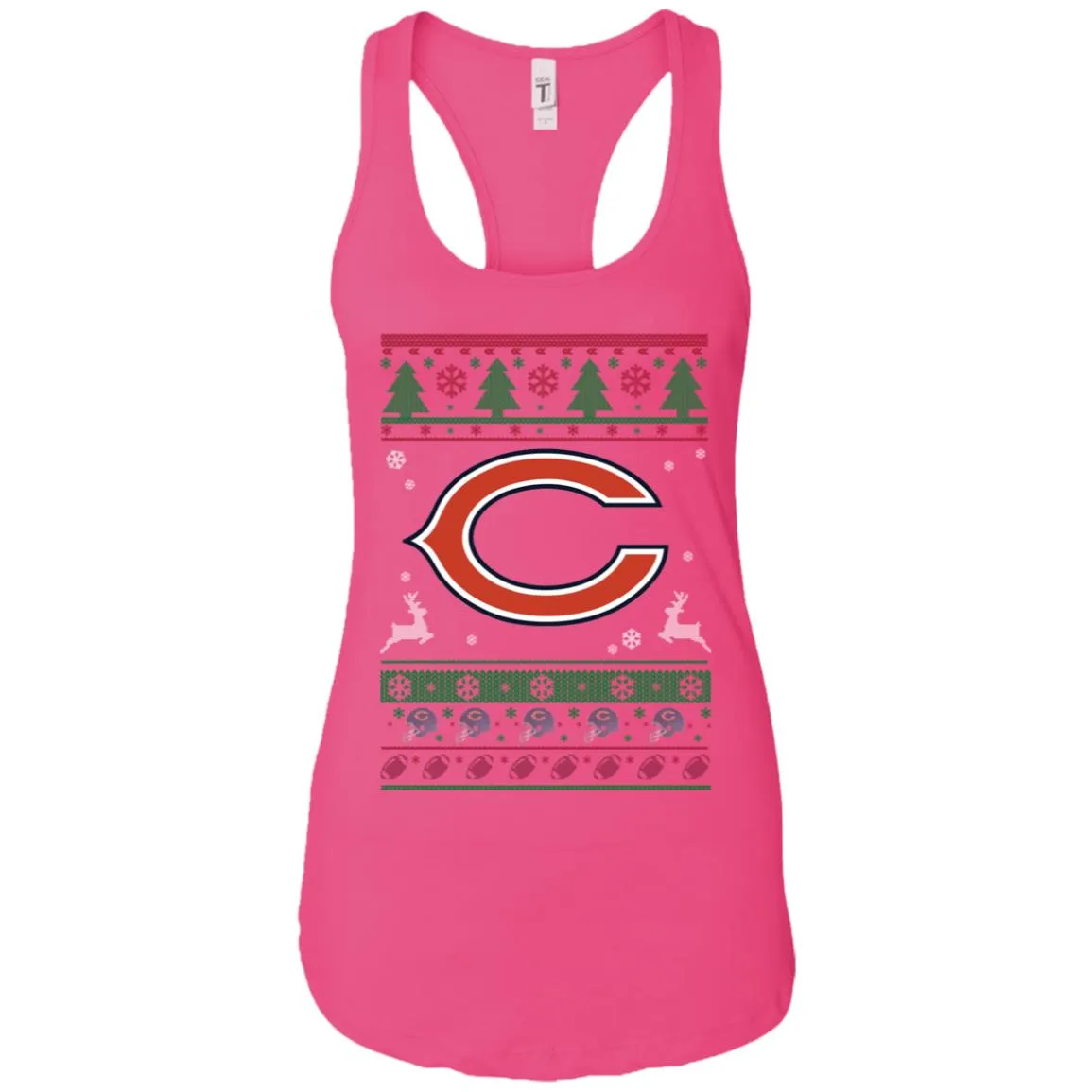 Chicago Bears Logo Football Teams Ugly Christmas Sweater Women Tank