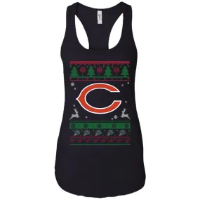 Chicago Bears Logo Football Teams Ugly Christmas Sweater Women Tank