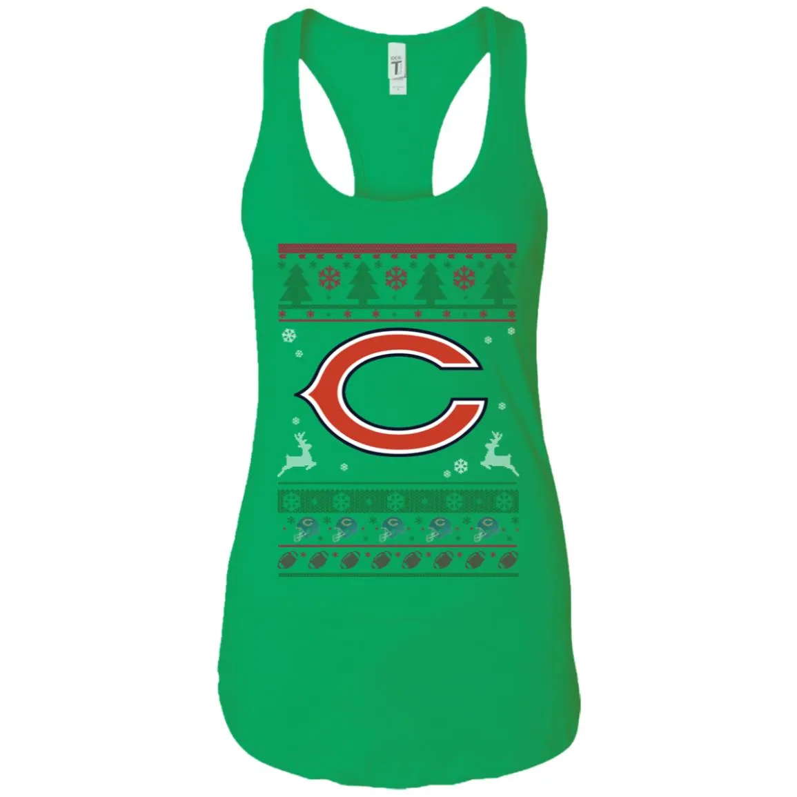 Chicago Bears Logo Football Teams Ugly Christmas Sweater Women Tank