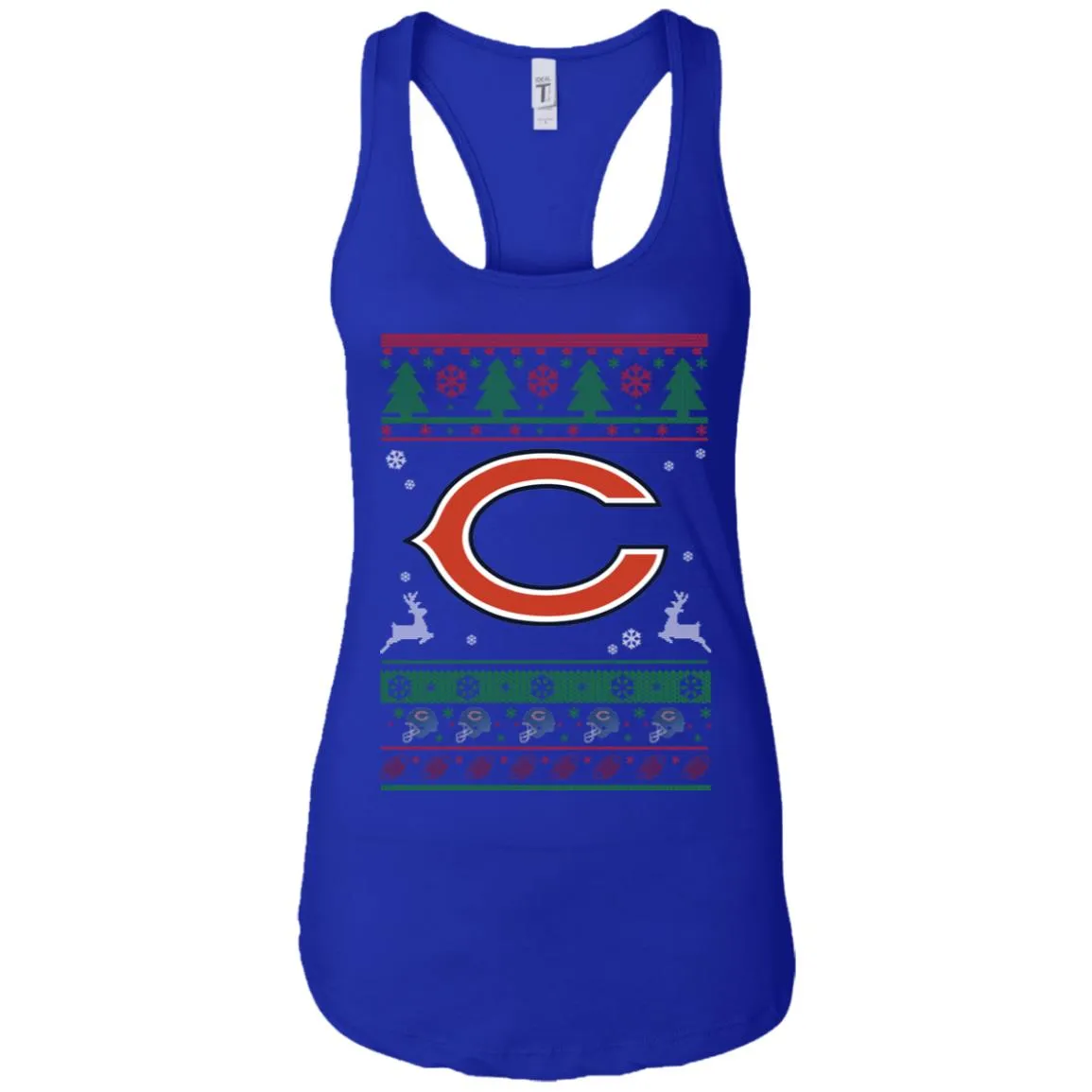 Chicago Bears Logo Football Teams Ugly Christmas Sweater Women Tank