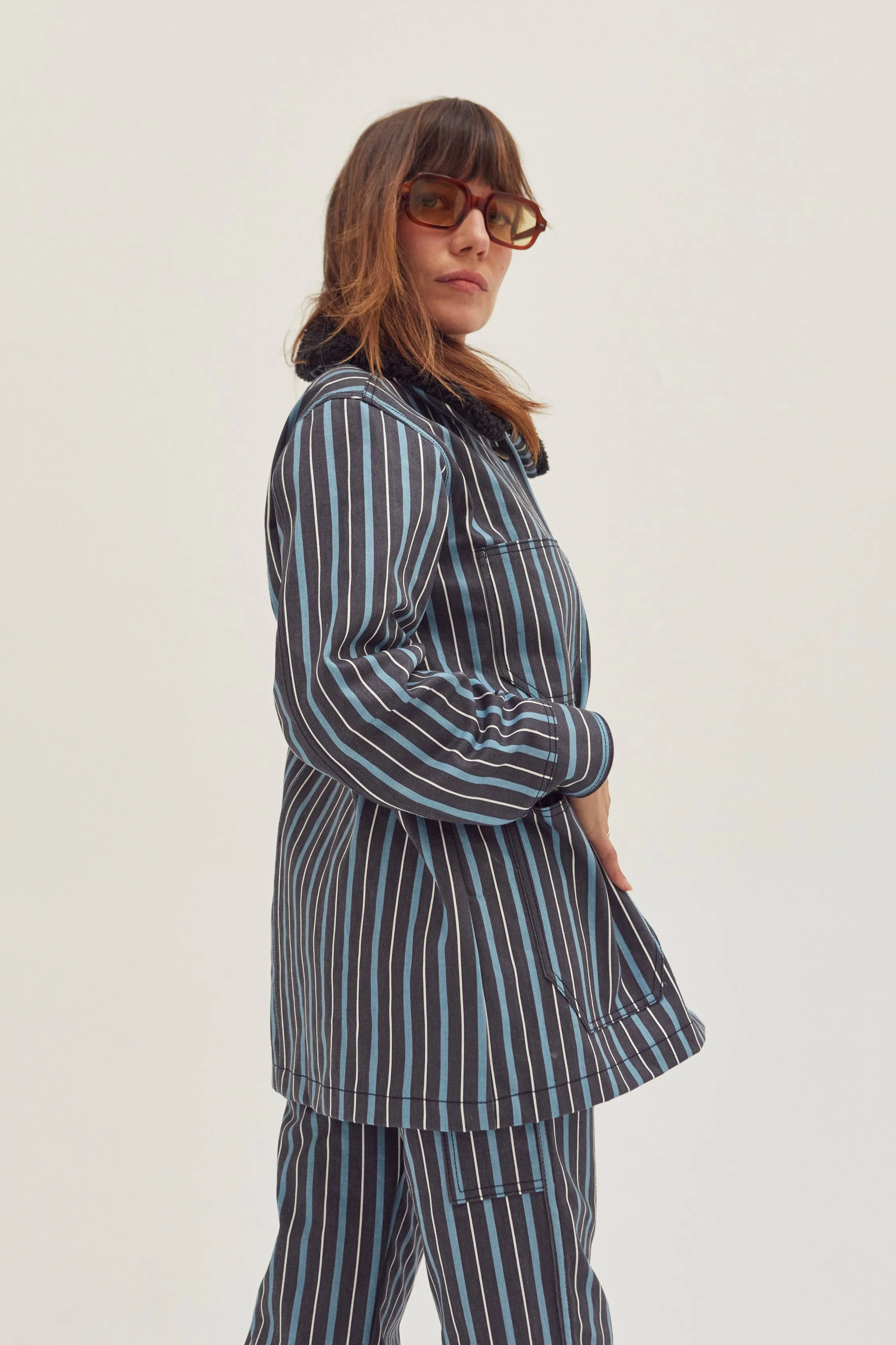 Chore Coat - Striped Denim