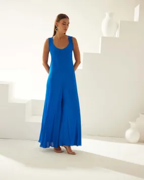 Cobalt Blue Sleeveless Jumpsuit