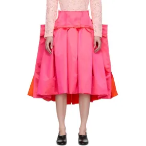 Comme des Garcons Pink Thin Satin Structured Skirt
