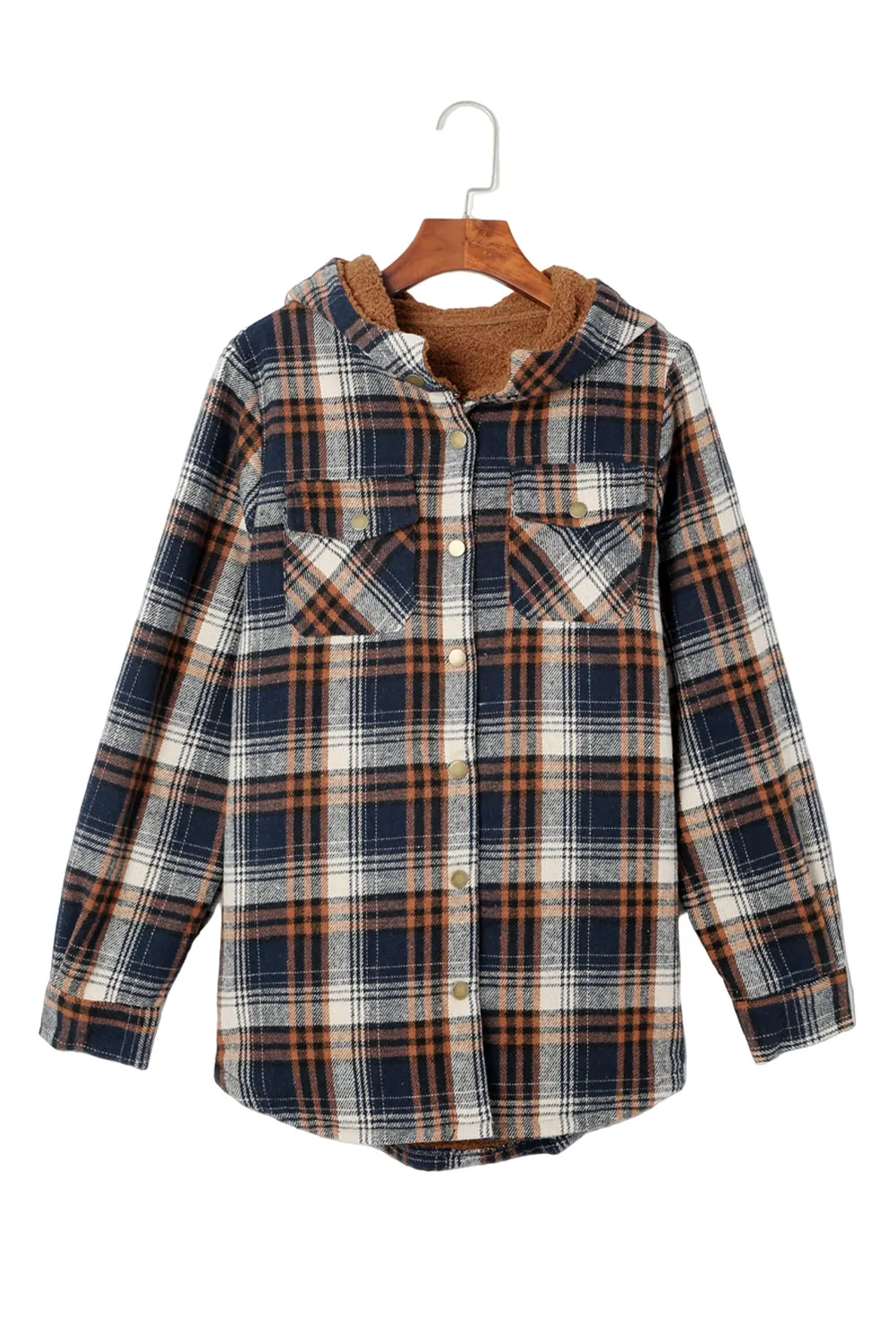Cozy Plush Plaid Sherpa Hoodie Shacket