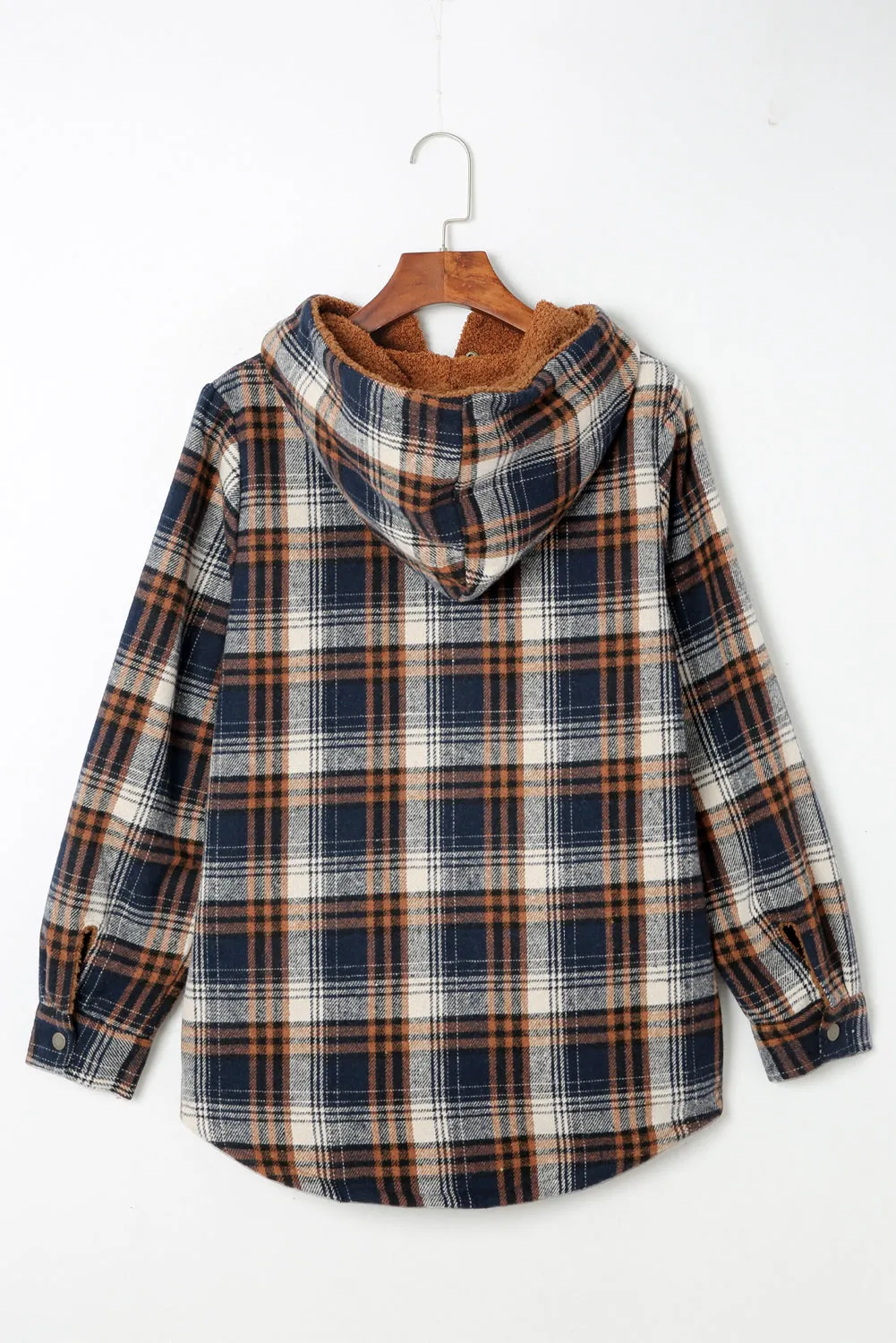 Cozy Plush Plaid Sherpa Hoodie Shacket
