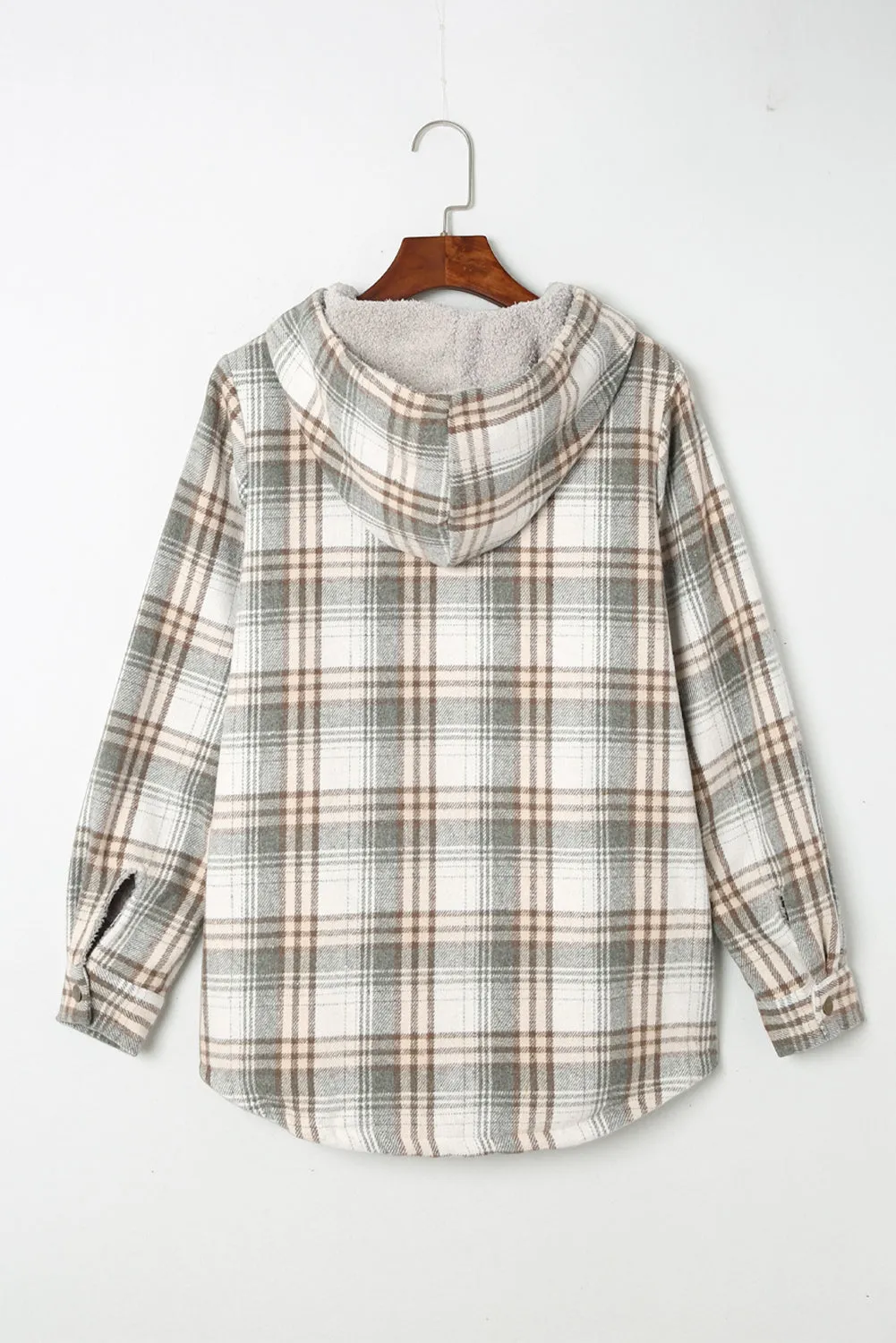 Cozy Plush Plaid Sherpa Hoodie Shacket