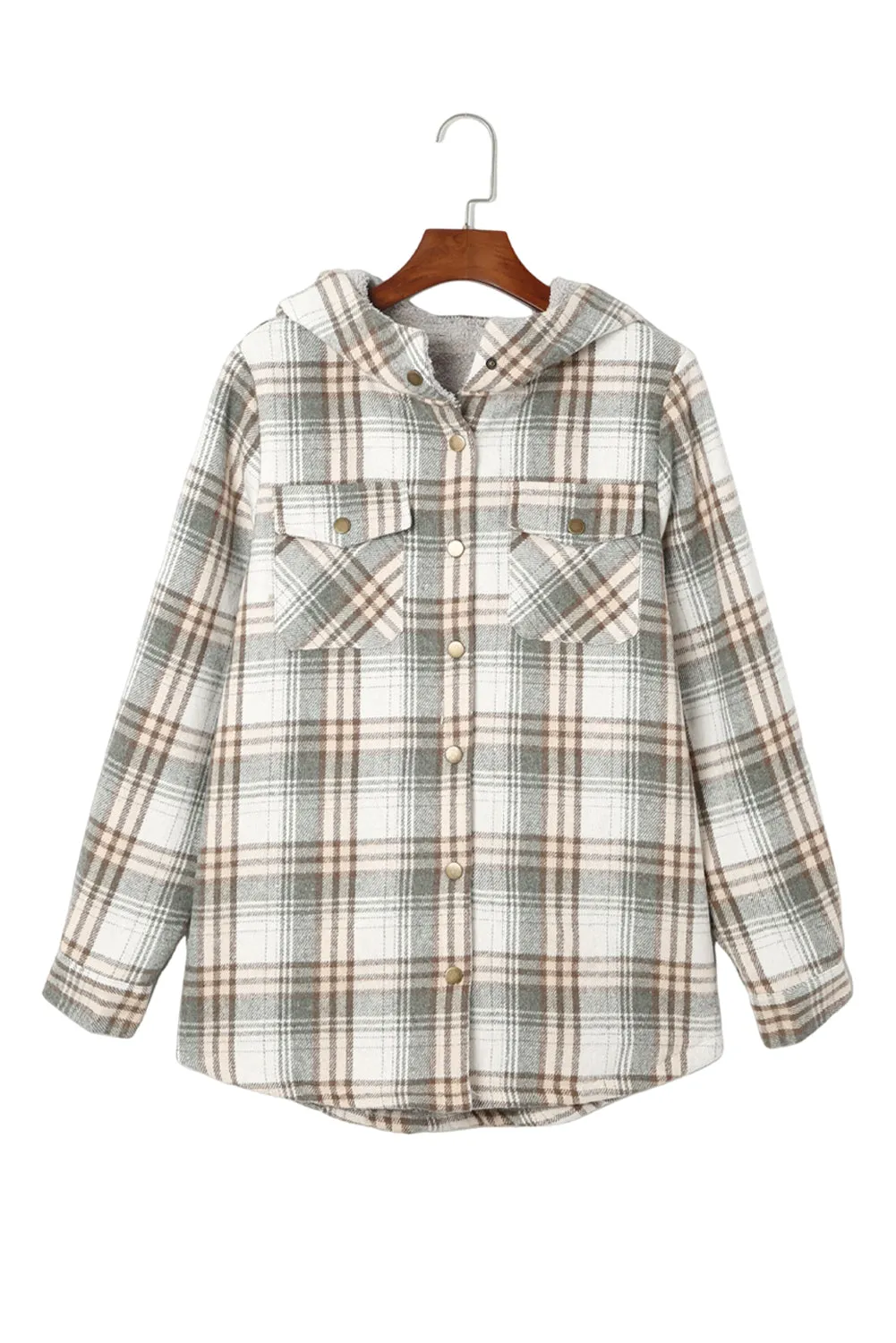 Cozy Plush Plaid Sherpa Hoodie Shacket