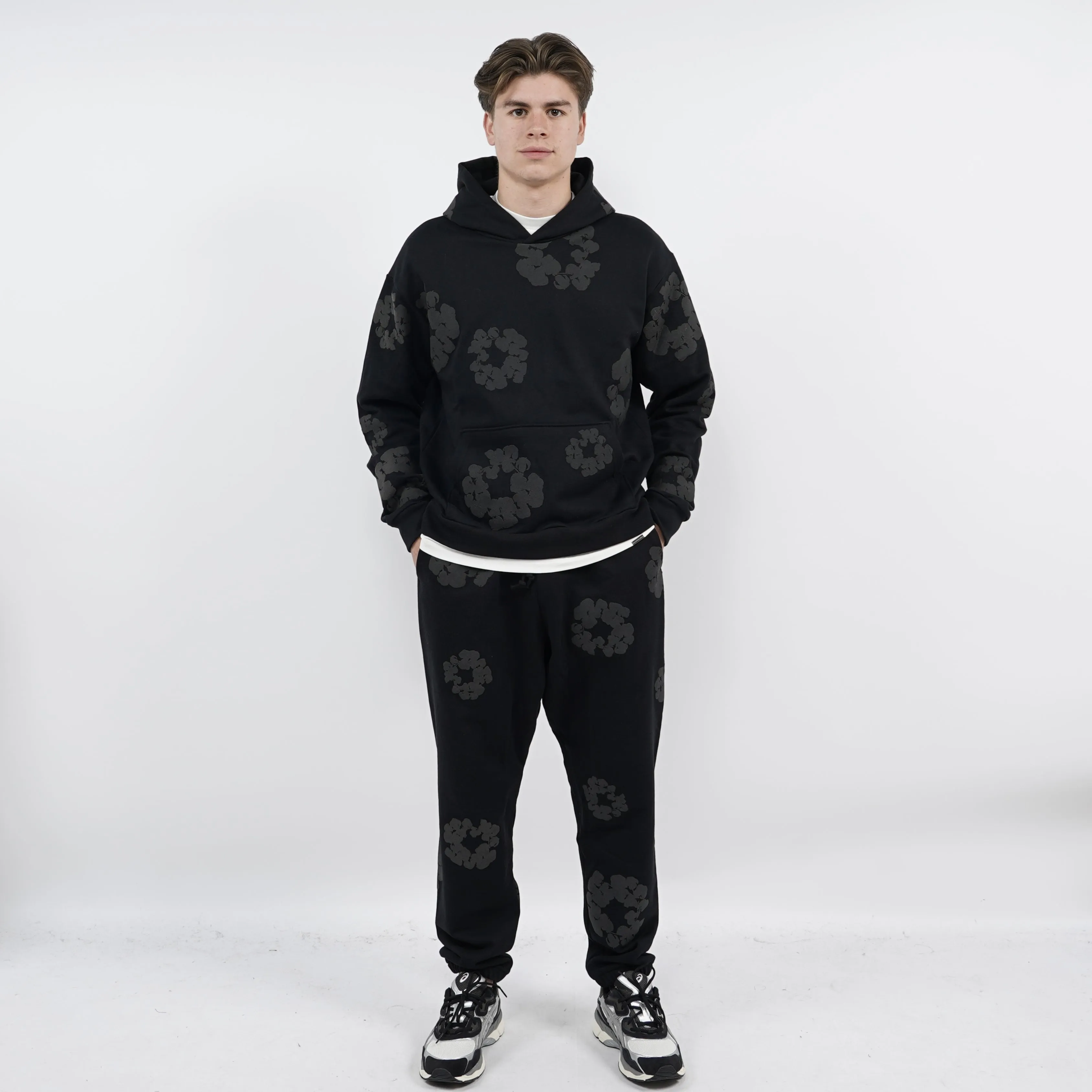 Denim Tears The Cotton Wreath Hoodie Black Monochrome