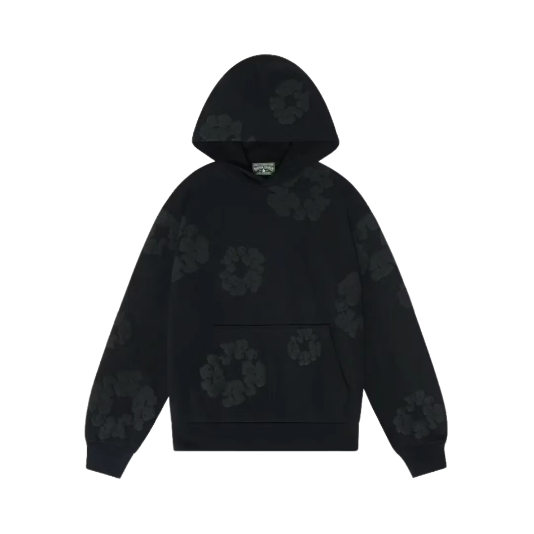 Denim Tears The Cotton Wreath Hoodie Black Monochrome