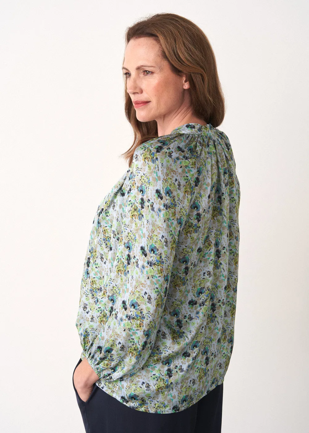 FIONA SATIN FLORAL PRINT TOP