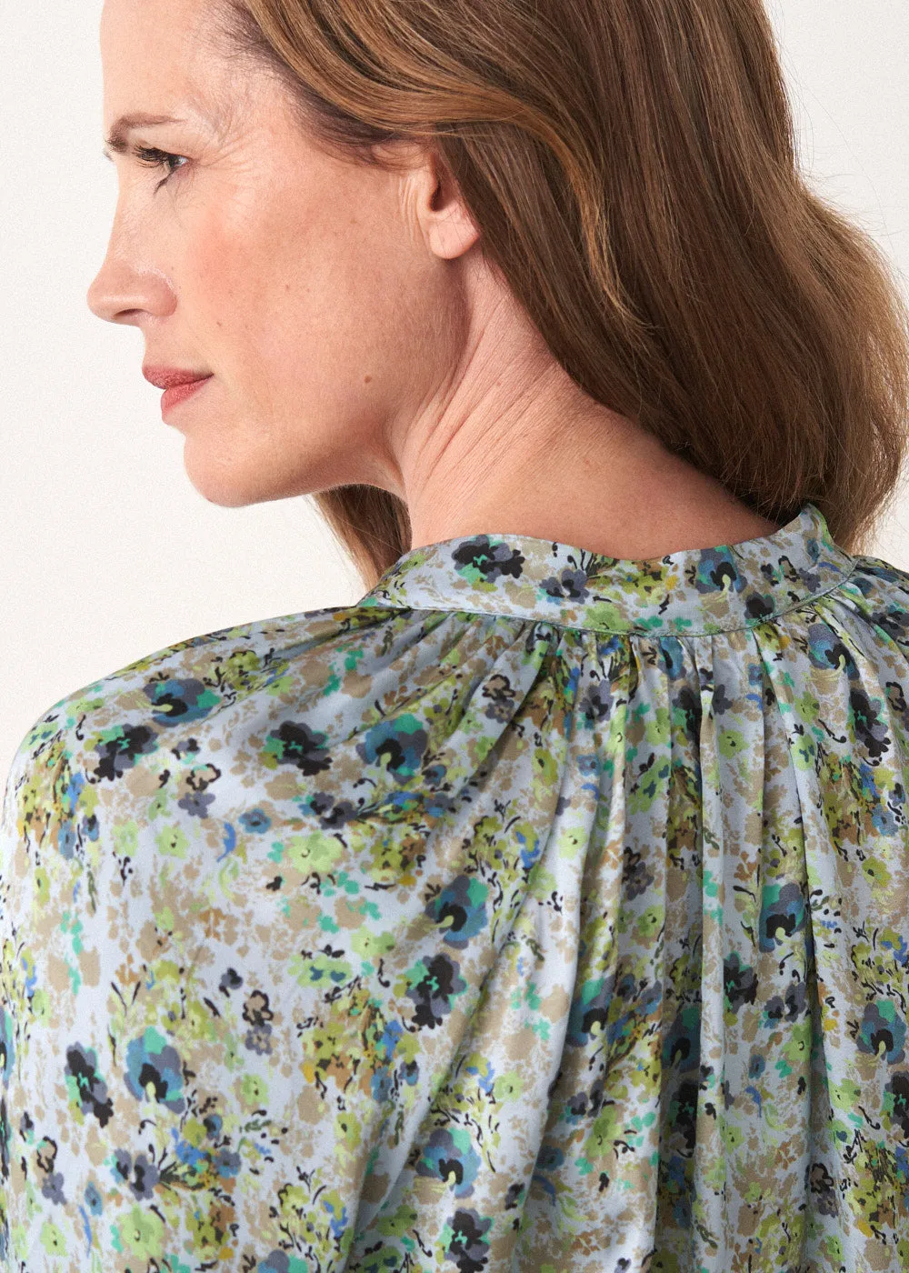FIONA SATIN FLORAL PRINT TOP