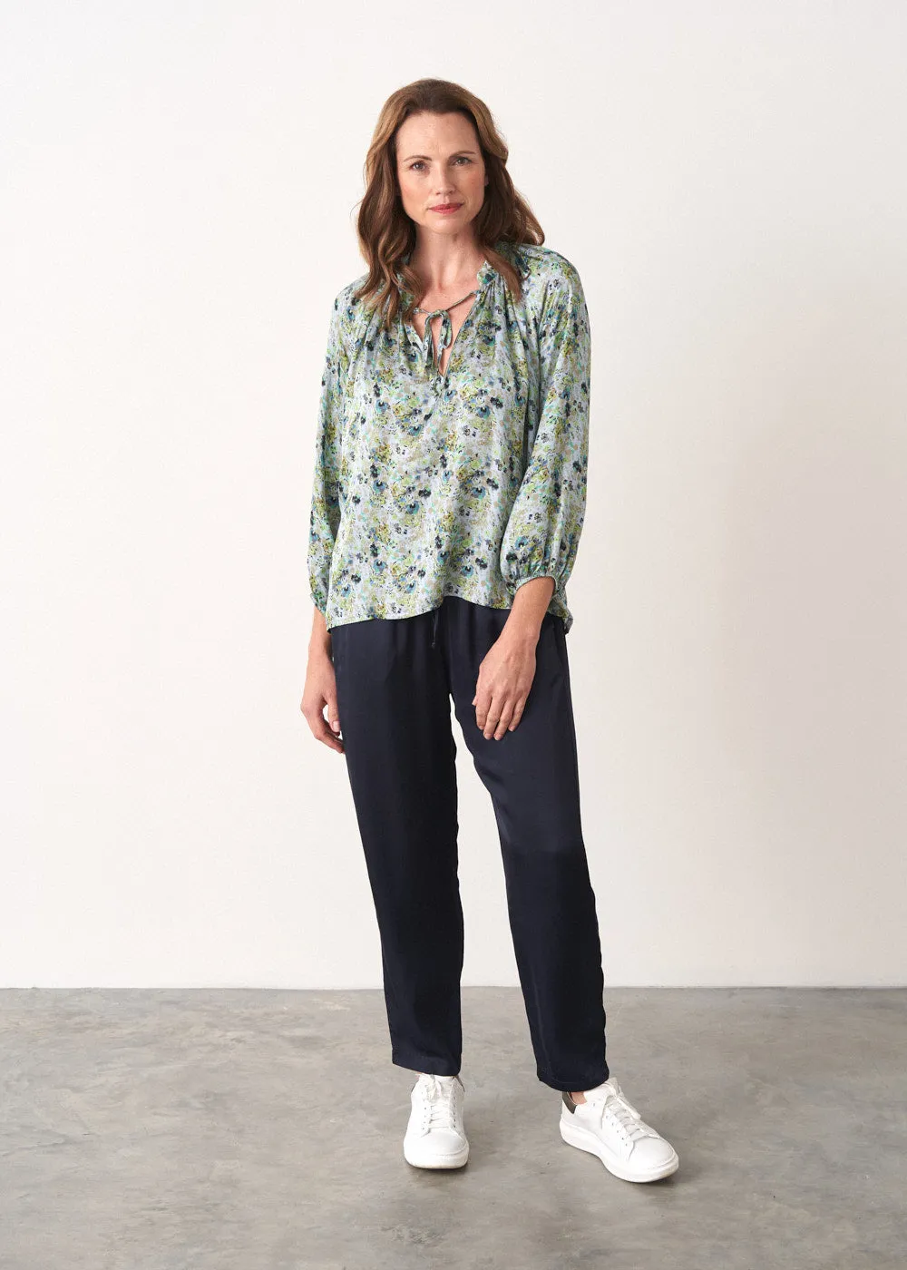 FIONA SATIN FLORAL PRINT TOP