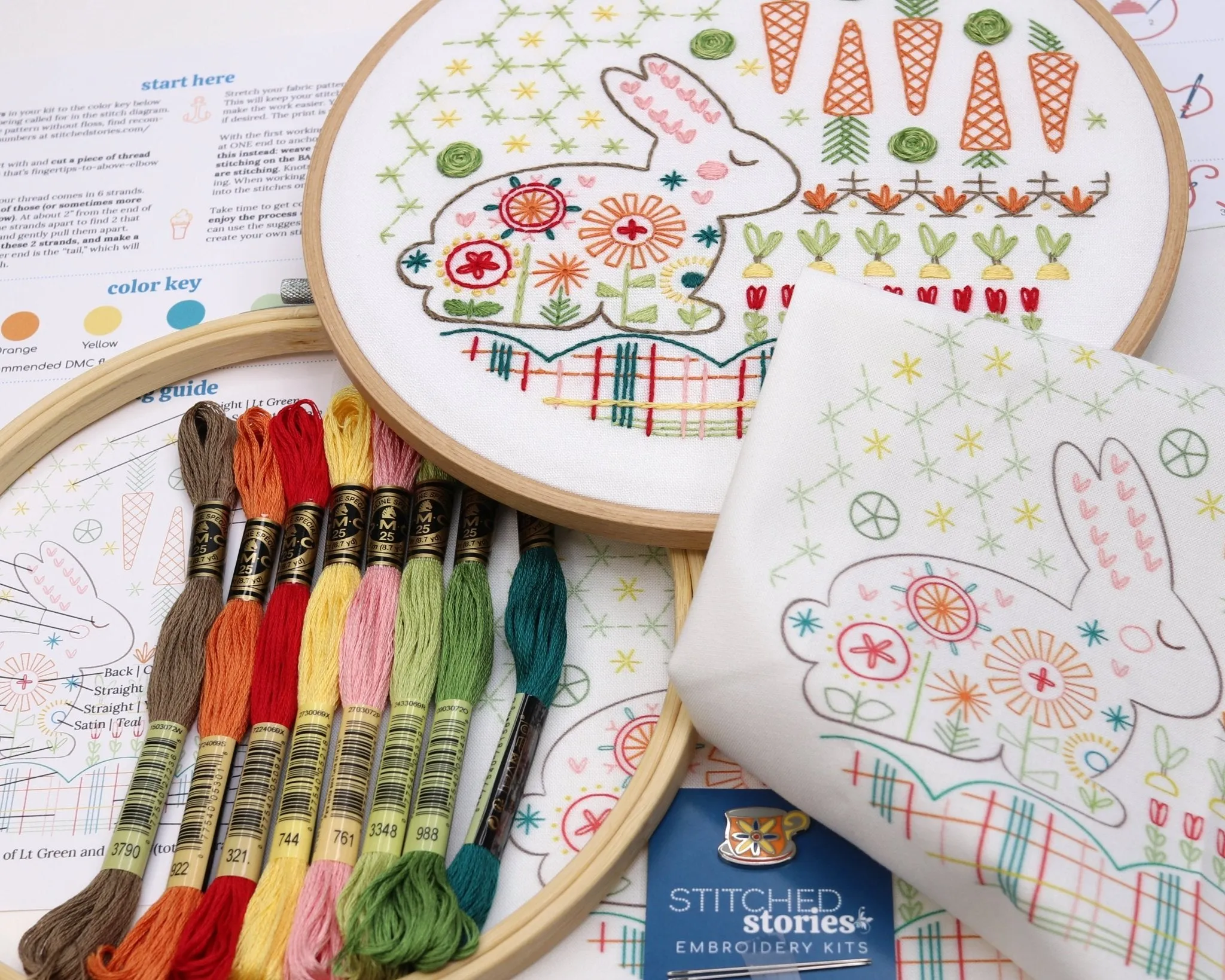Garden Rabbit Embroidery Kit
