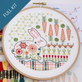 Garden Rabbit Embroidery Kit