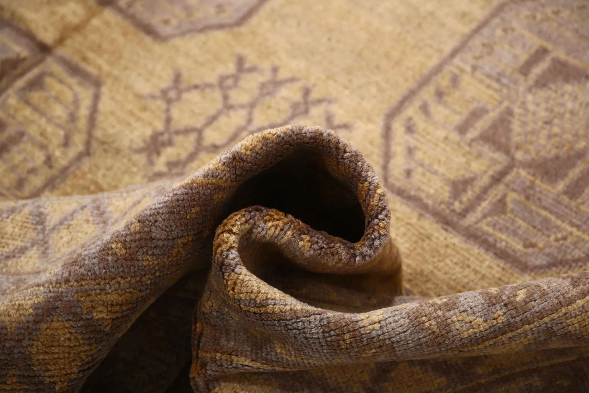 Gold Akcha Revival Hand Knotted Rug