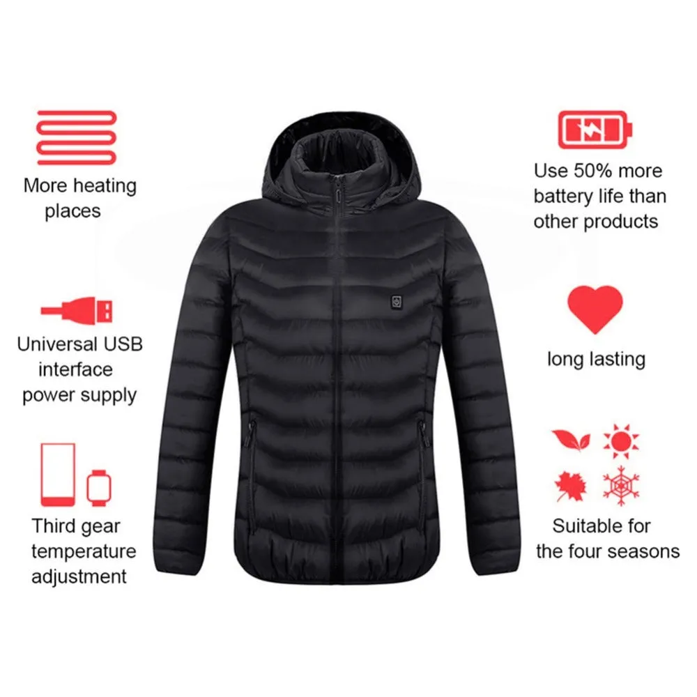 Heated USB Electric Jacket | Men's Winter Thermal Coat with Heating Vest
