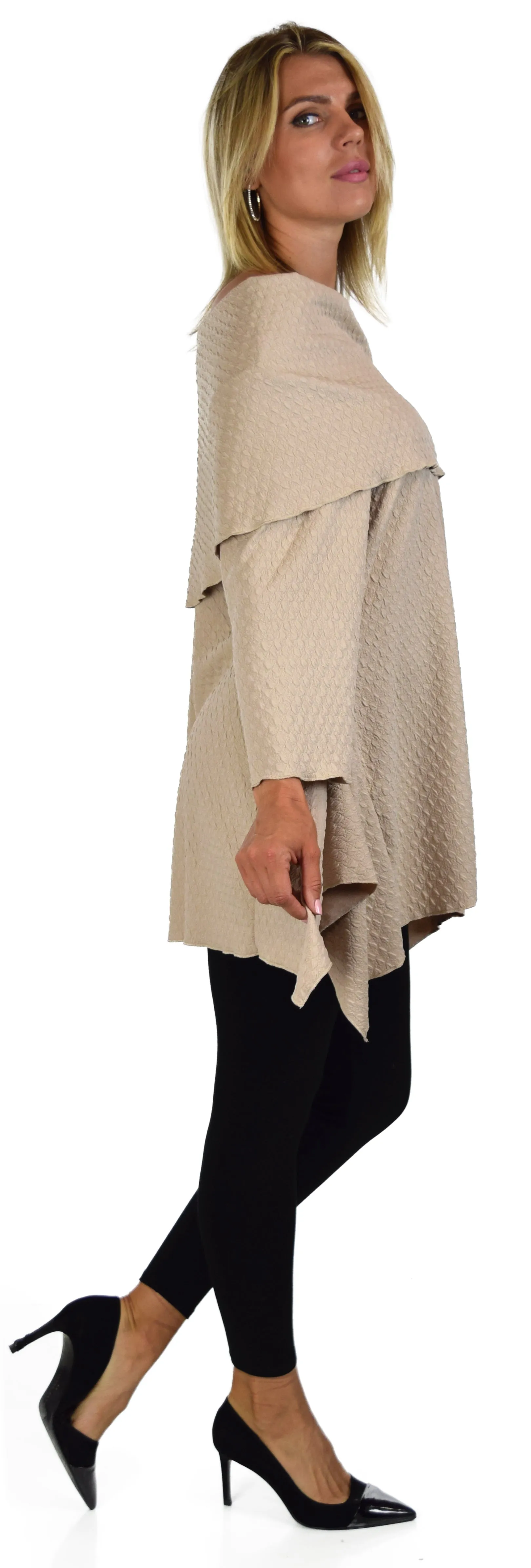 High End Tunic, Designer Tunic, Cowl Neck Tunic, Plus size tunic, Women Tunic, In premium Textured Fabric. L to 3XL