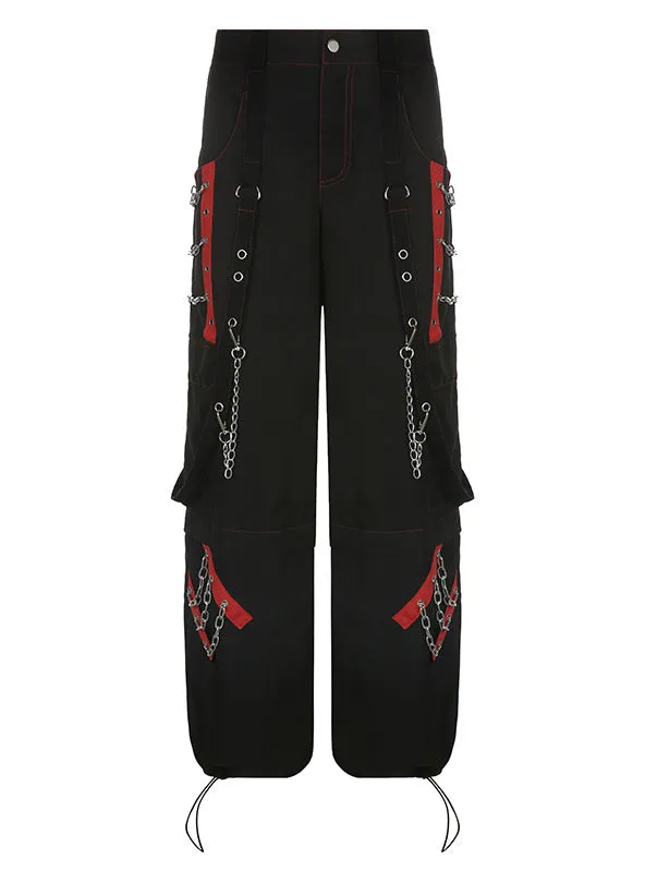 High Waist Straight Chain Pant