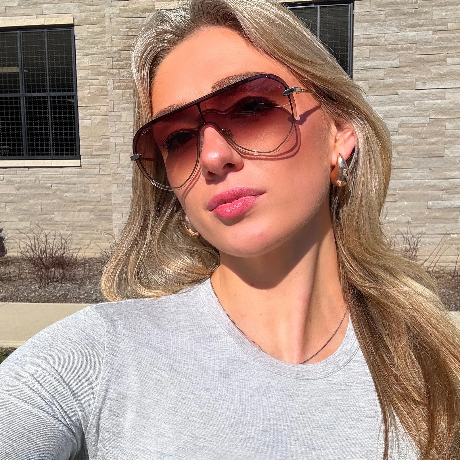 IMANI - GOLD   BROWN GRADIENT SUNGLASSES