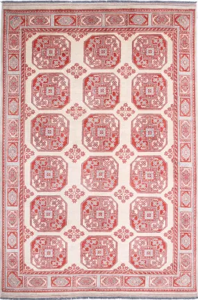 Ivory Akcha Revival Hand Knotted Rug