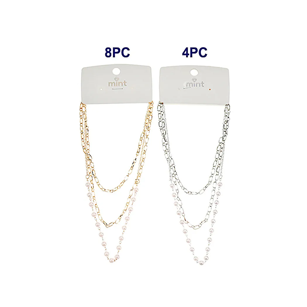 JAN46086 - Layered Pearl Chain Necklace