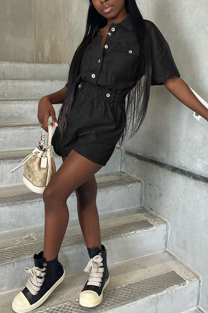 JC929 Short Sleeve Shirt Romper
