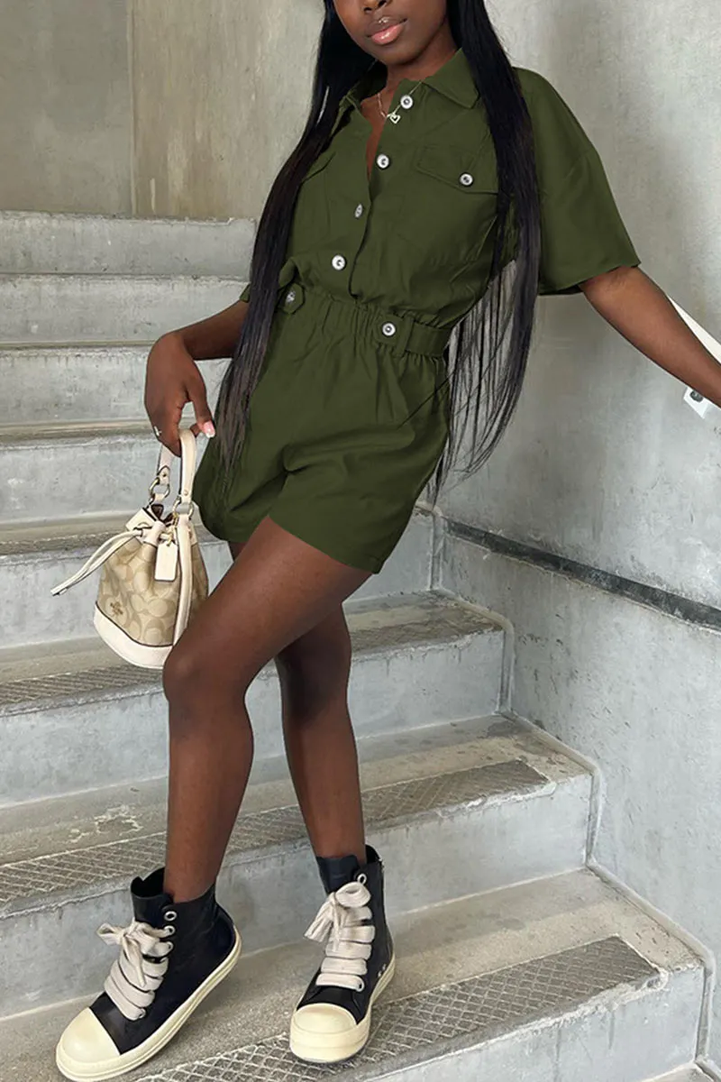 JC929 Short Sleeve Shirt Romper
