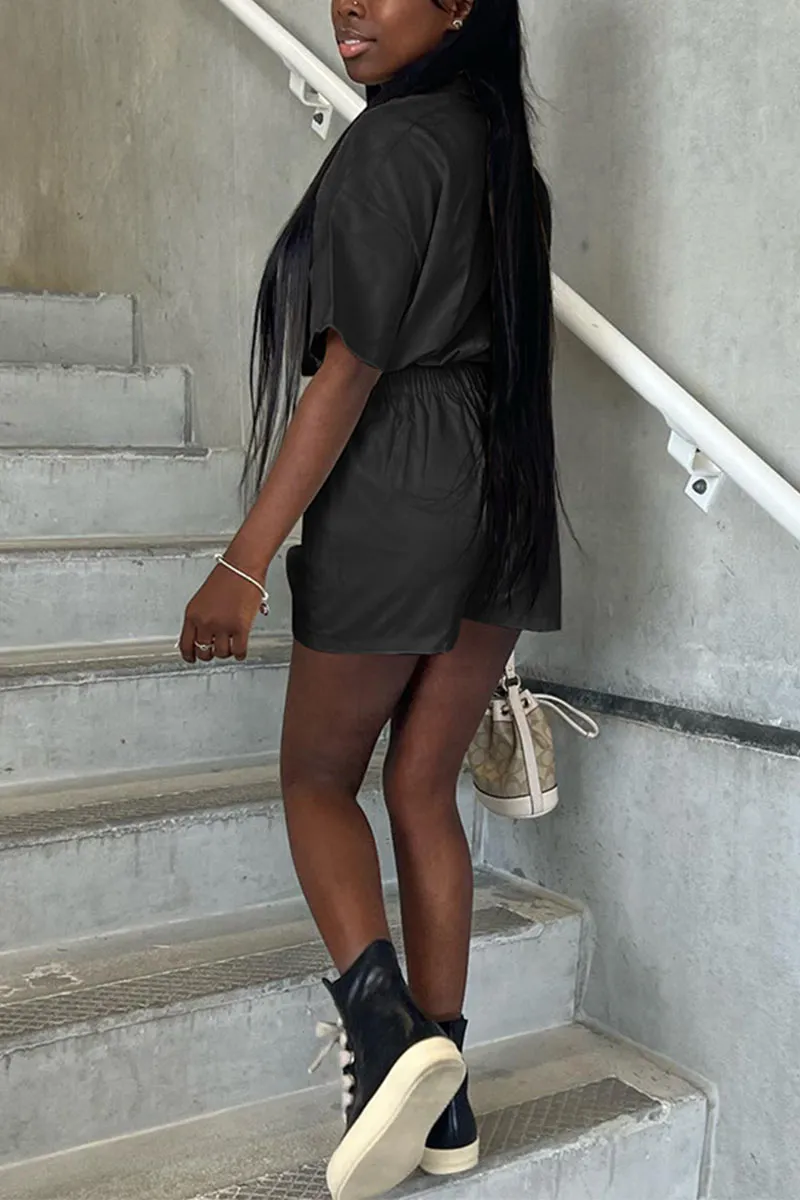 JC929 Short Sleeve Shirt Romper