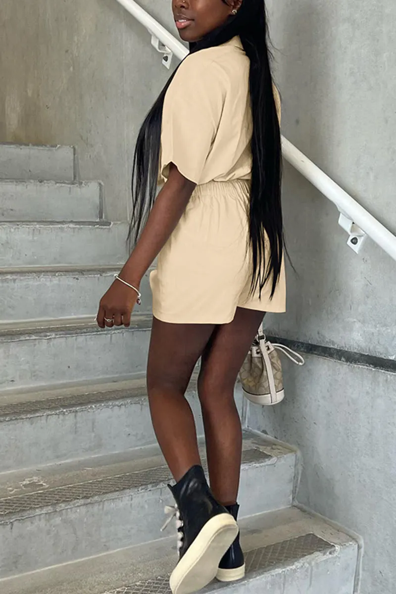 JC929 Short Sleeve Shirt Romper