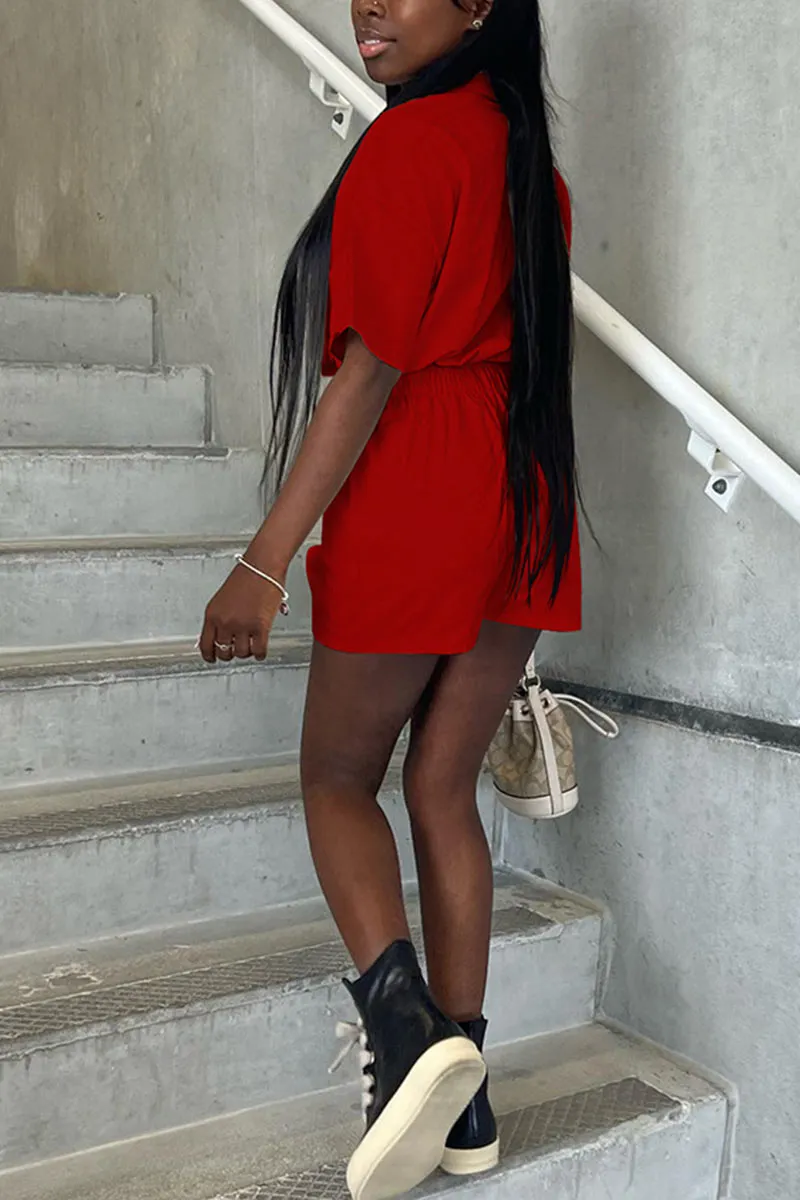 JC929 Short Sleeve Shirt Romper