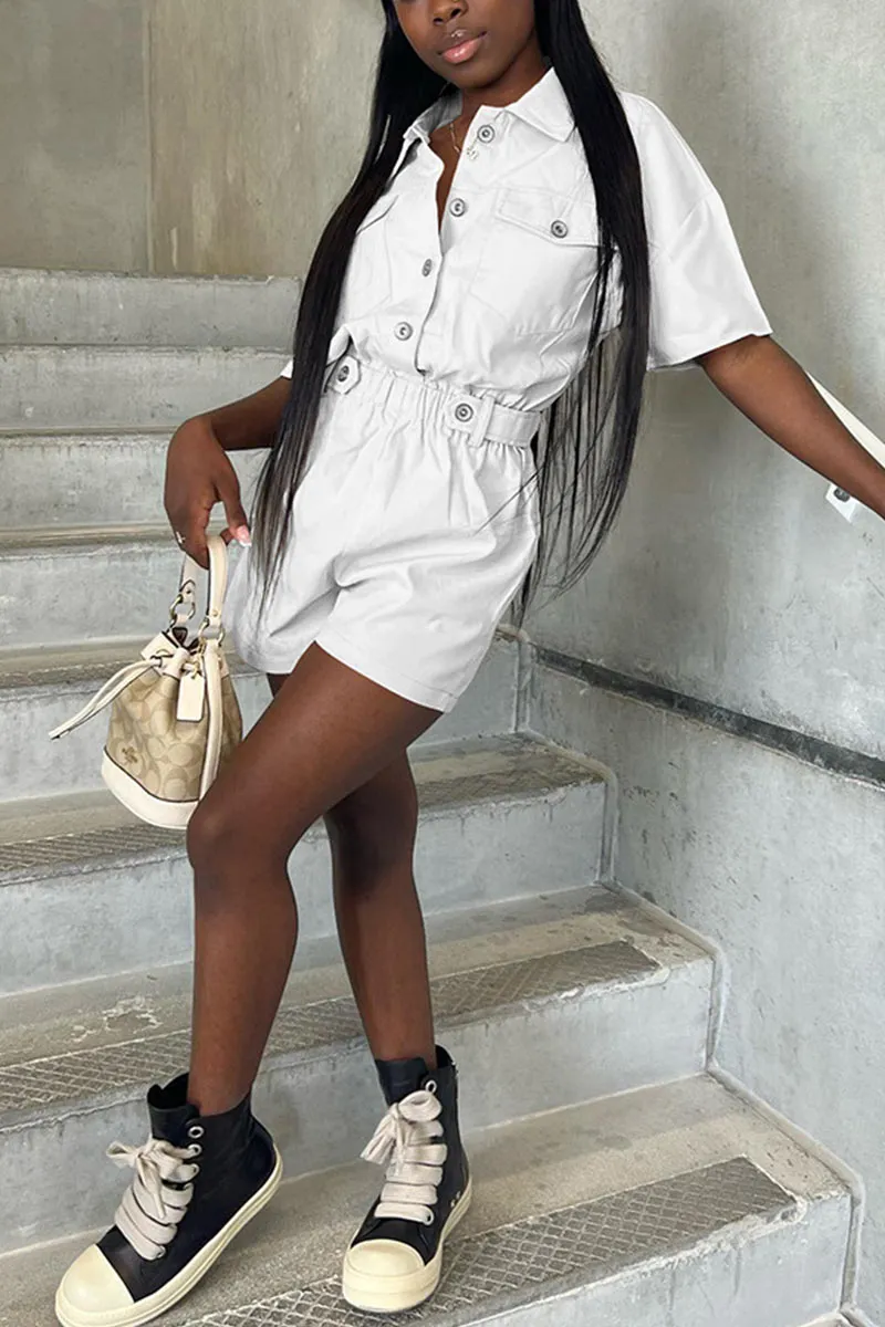 JC929 Short Sleeve Shirt Romper