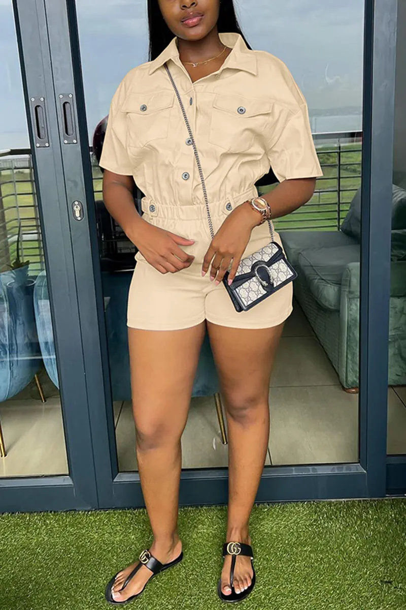 JC929 Short Sleeve Shirt Romper