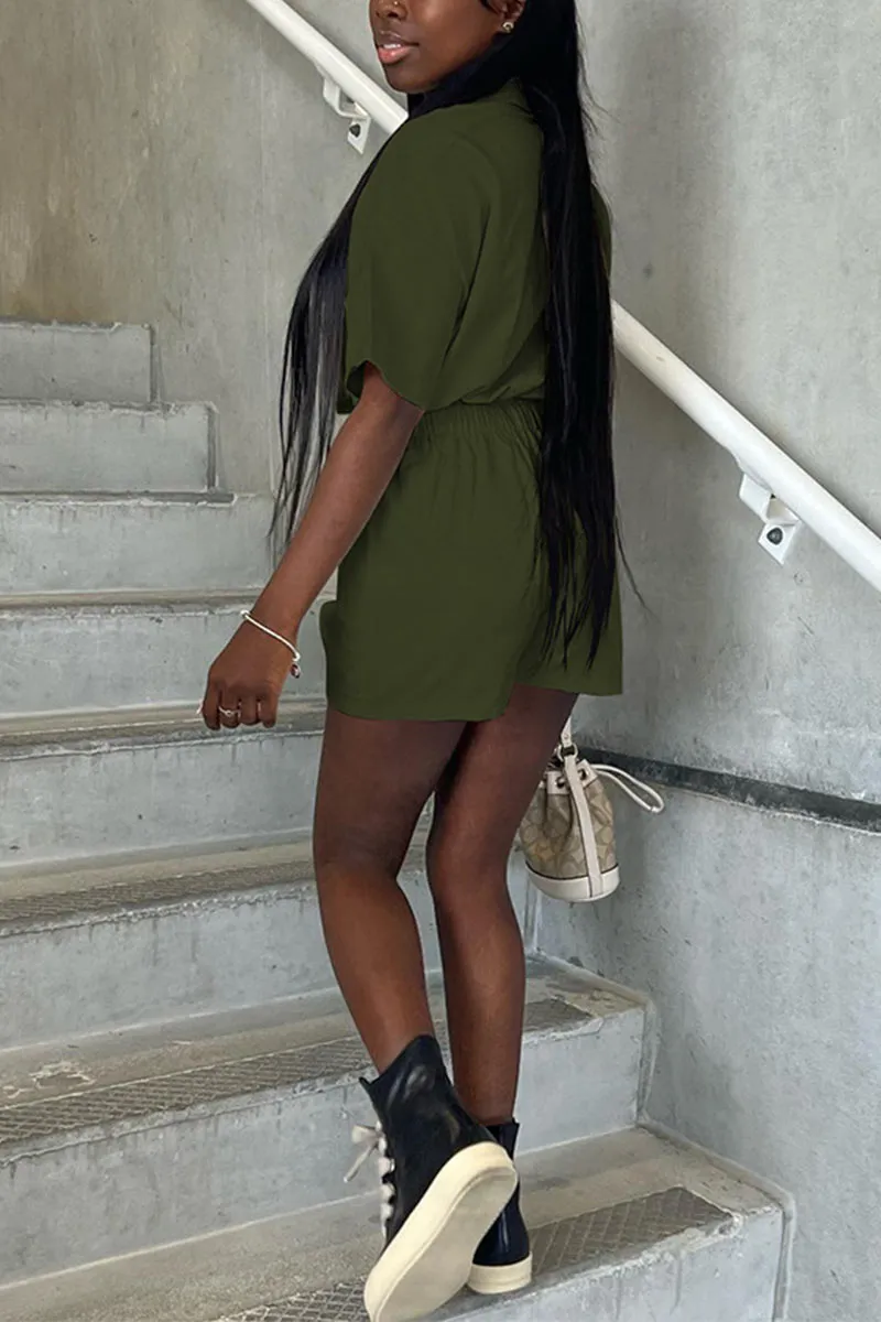 JC929 Short Sleeve Shirt Romper