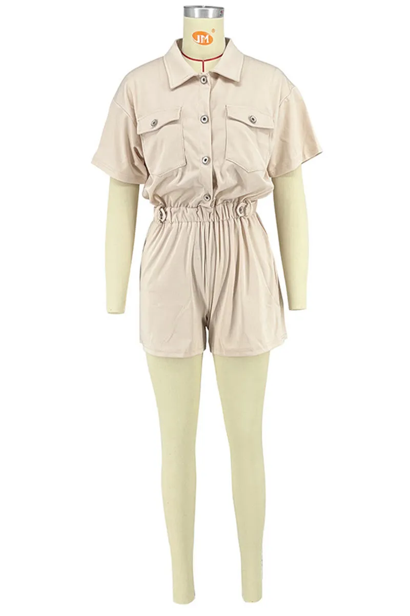 JC929 Short Sleeve Shirt Romper