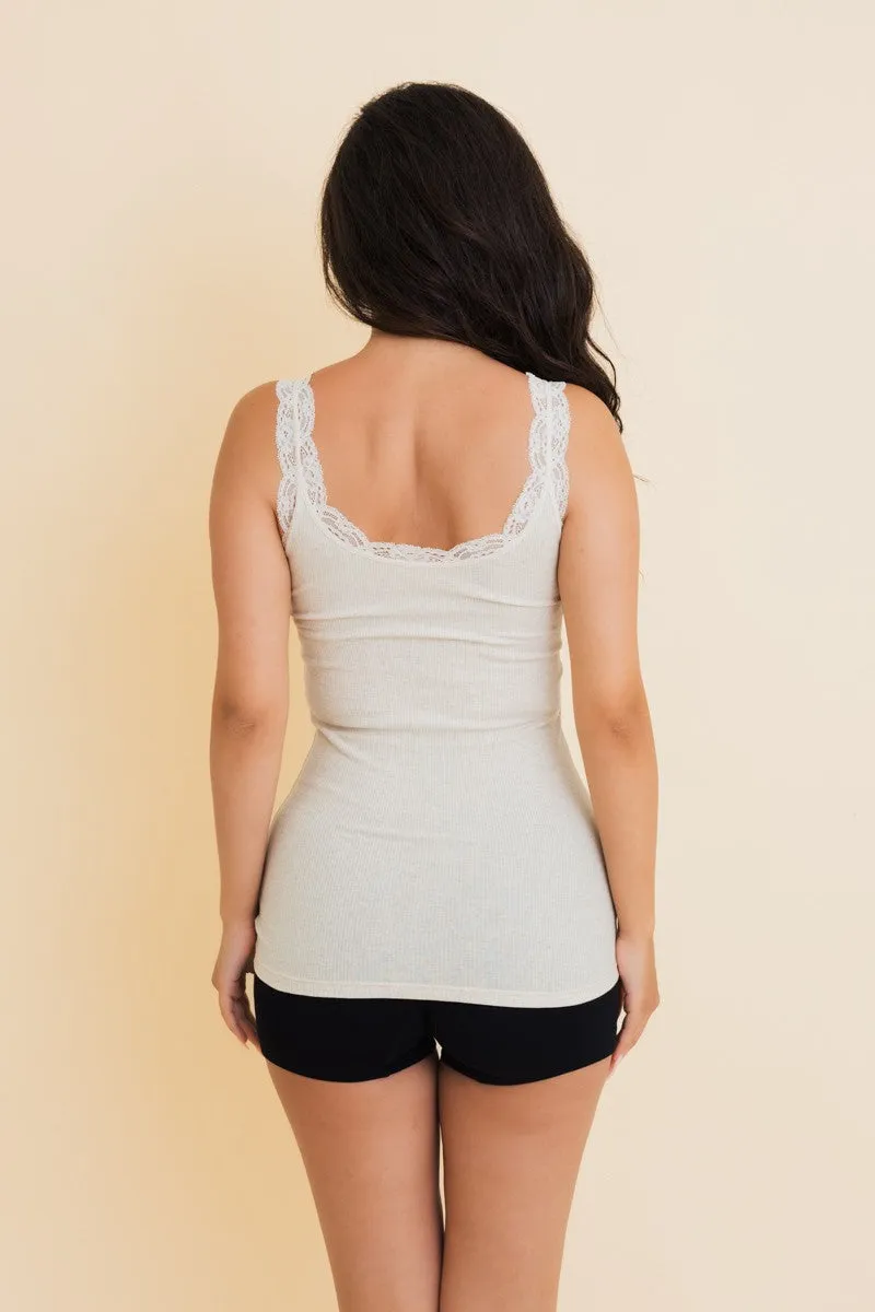 JO LACE TRIMMED TANK
