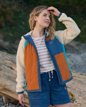 Lara Quilted Jacket - Oat/Sunset Orange