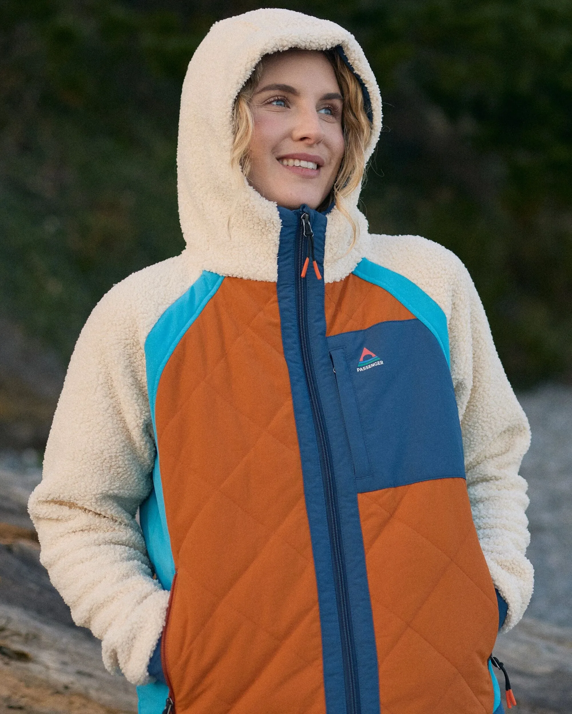Lara Quilted Jacket - Oat/Sunset Orange