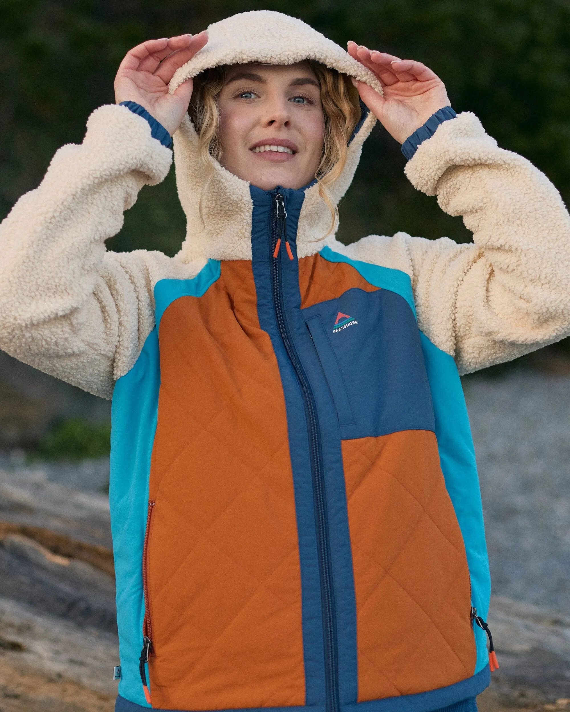 Lara Quilted Jacket - Oat/Sunset Orange