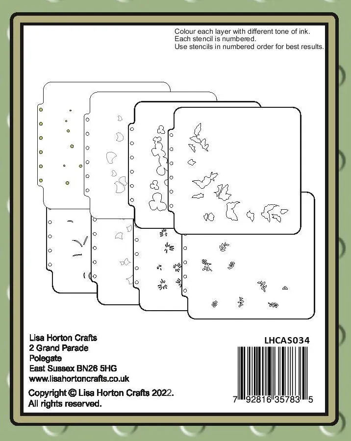 Lisa Horton 6x6 Layering Stencils - Pansy Corner