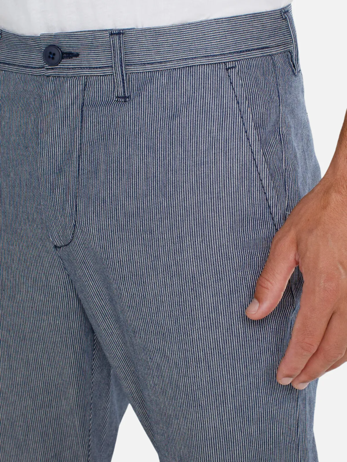 Liverpool Chino Pant - Navy Stripe